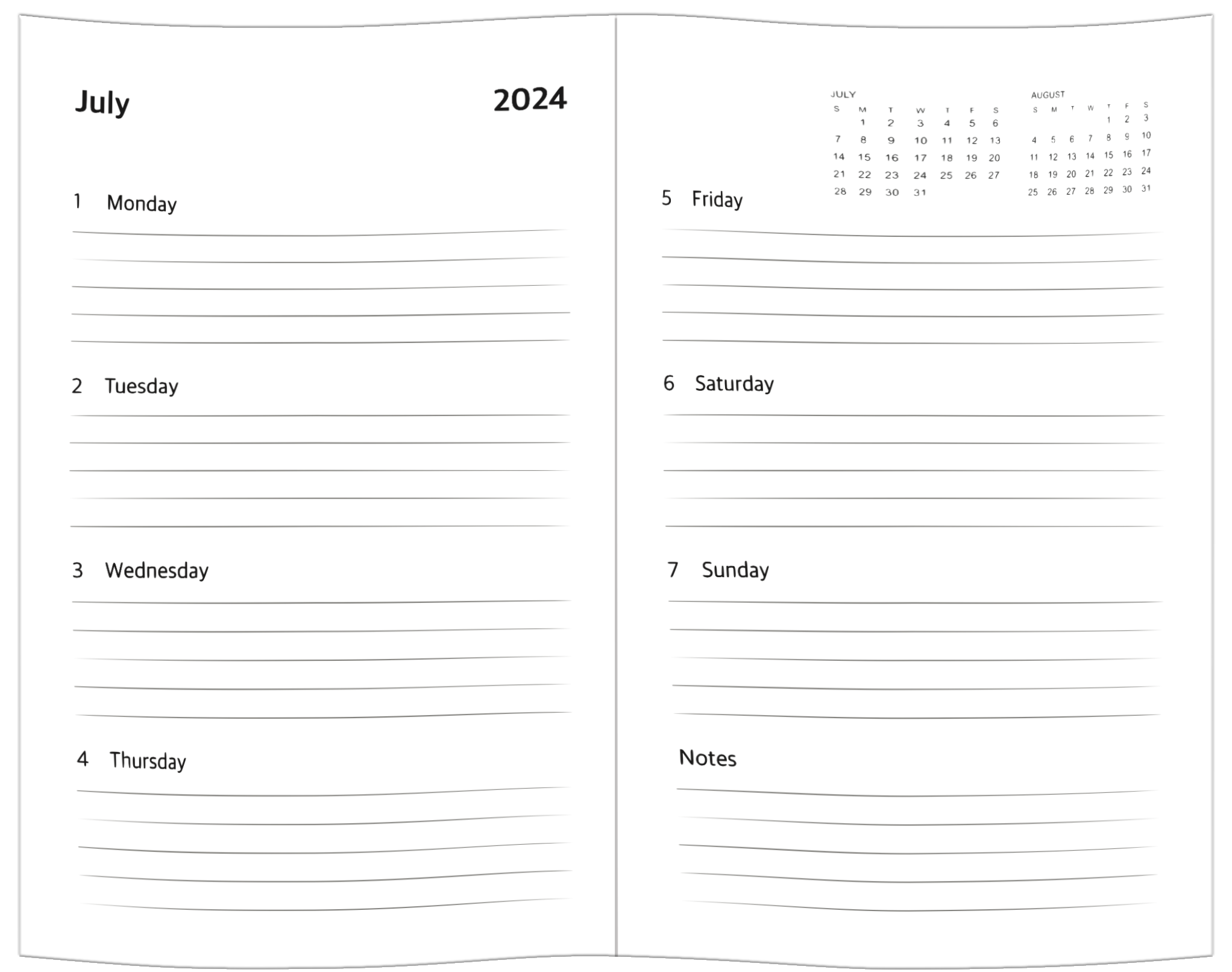 Planner Weekly Section